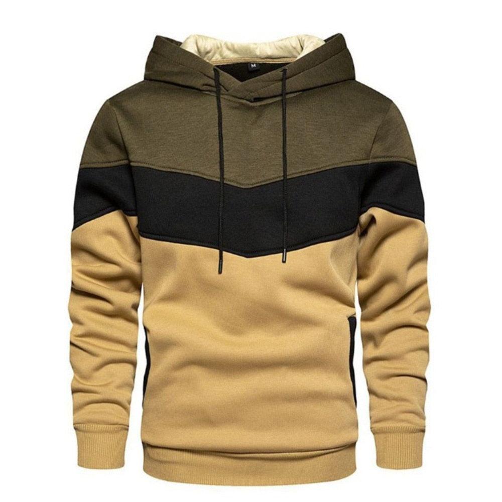 Men Hoodie Fleece Panel Casual Sports