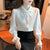Chic White Chiffon Blouse Womens Long Sleeve Dressy Casual Top 2026