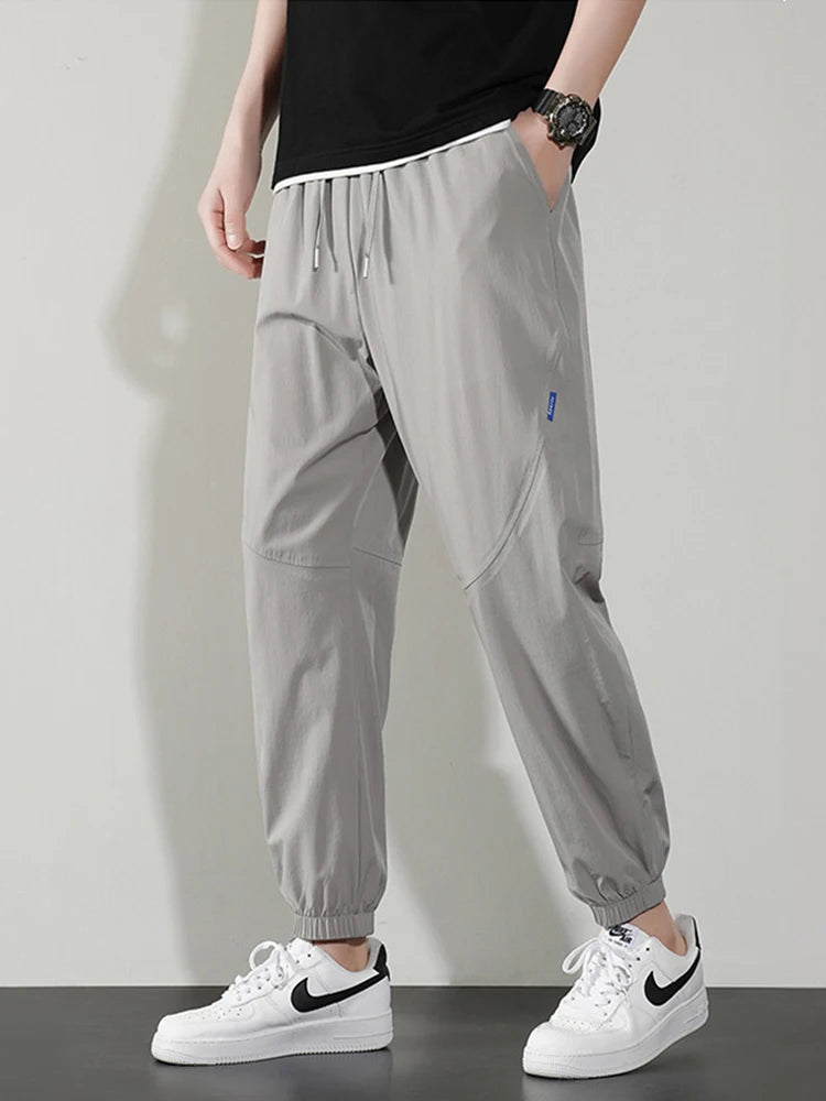 2024 Joggers Eis Seide Jogginghose Sportswear Atmungs Kühlen Kordelzug Casual Track