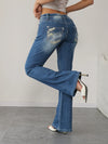 Y2K Light Wash Flared Jeans Women 90s Retro Denim Pants