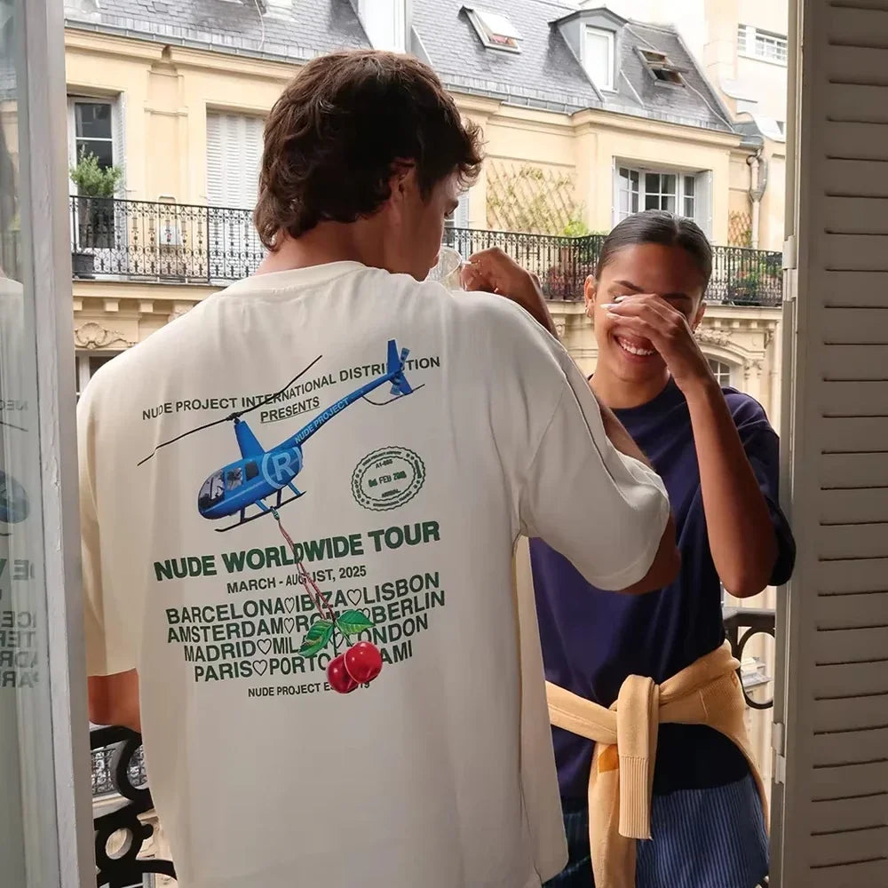 New Trend Printed Holiday T-shirt Street Short Sleeve Top