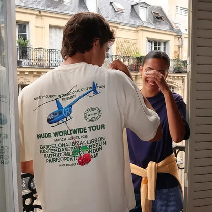 New Trend Printed Holiday T-shirt Street Short Sleeve Top