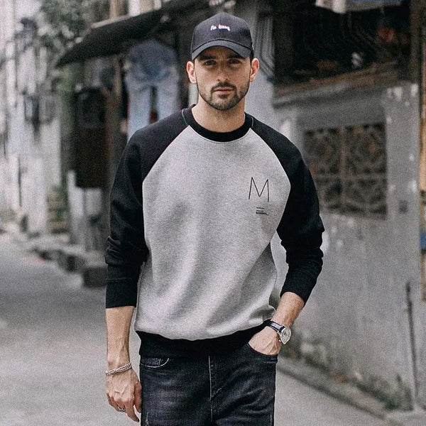 Sweatshirt Men's Autumn and Winter Raboss Sleeve Contrasting