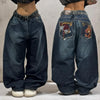 Y2K Baggy Jeans Unisex Embroidered Hip Hop Wide Leg Streetwear