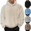 Men's Jacquard Velvet Hoodie - Reversible Pullover Sweater
