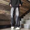 Mens Baggy Dye Denim Jeans Streetwear Loose Fit Pants