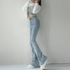 Vintage Bell Bottom Jeans Women High Stretch Flare Denim Pants