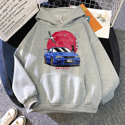 Hoodie Men Sweatshirts for Car Japanese Streetwear