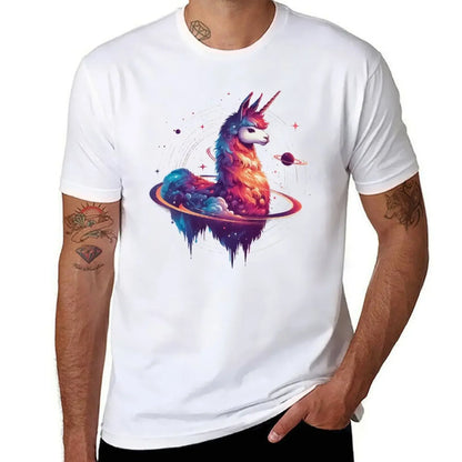 Trendy Doodle Rainbow Llamacorn Unicorn Men Tee