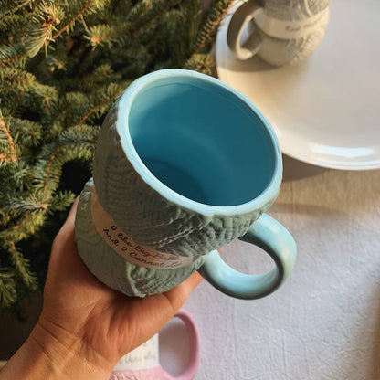 Mugs with Handle Colorful Wool Ceramics Cup