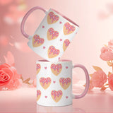 Heart Shaped Desserts Printed Mug 11oz Ceramic Mug Coffee Cup Valentine's Day