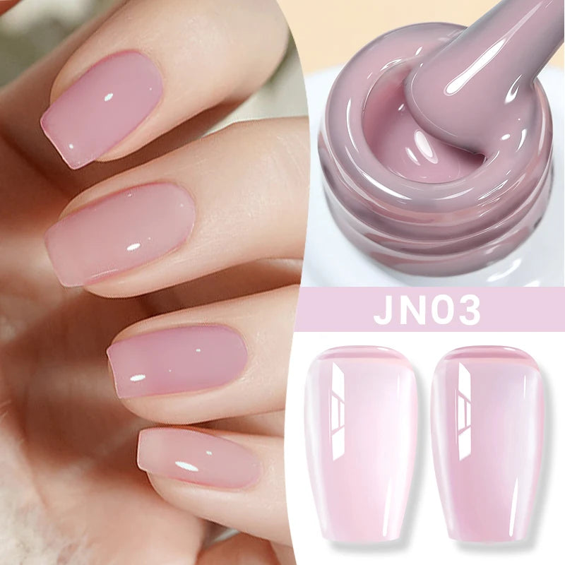 Jelly Nude Gel Nail Polish 10ml Light Pink Peach Translucent Color UV
