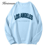 Sweatshirt Fleece Women Letter Graphic Full Sleeve Streetwear Pullover