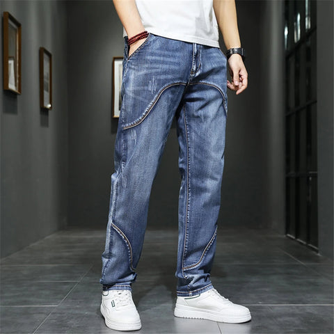 Lässige Baggy Straight Herren Jeans