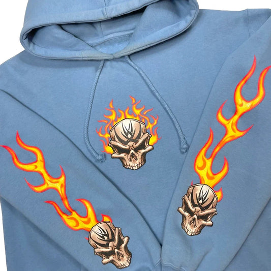 Y2K Hip Hop Skull Graphic Print Oversized Harajuku Fashion Hooded Sweatshirt