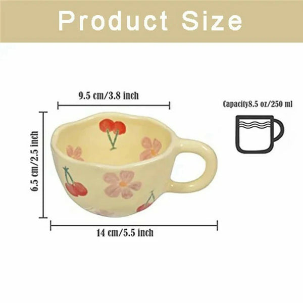 Unique Handmade Flower Ceramic Mug