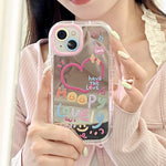 Lovely Girl Heart Mirror Phone Case For iPhone shockproof Back Cover