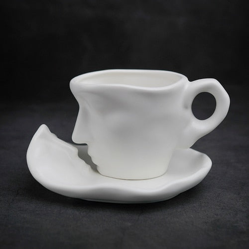 Mug exquisite matte ceramic coffee cup and saucer set