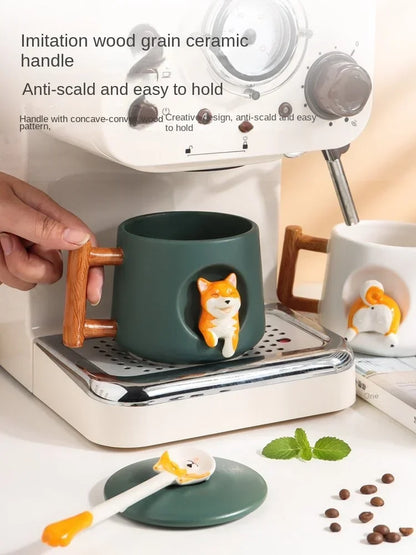 Ceramic Spoon Mug Couple Water High Value Office Coffee Tea Cups