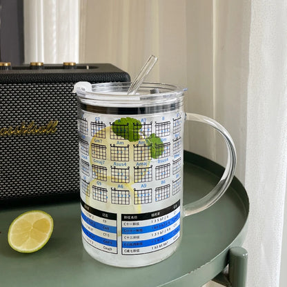 Eye-Catching Glass Cups with Lids and Straws