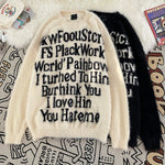 Letter Print Autumn and Winter American Loose Pullover Sweater Lazy Style