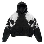 Harajuku Retro Y2K Zip Up Hoodie Gothic Casual Skull Print Streetwear for Men