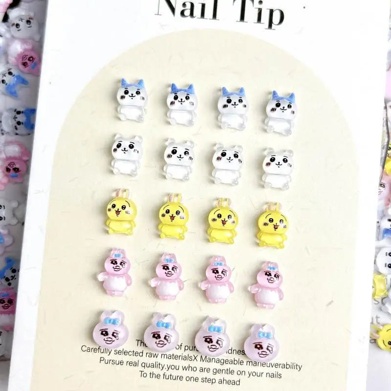 30PCS Cartoon Anime Character Nail Art Decorations Funny Rabbit