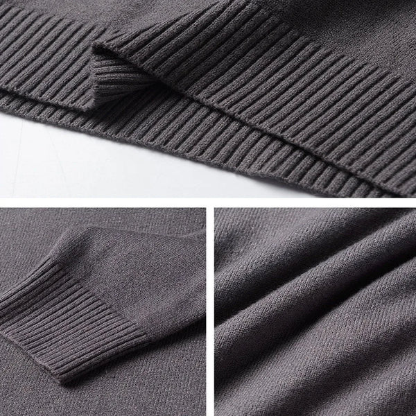 Korean Style Fleece Turtleneck Sweater Men Warm Pullover Knit