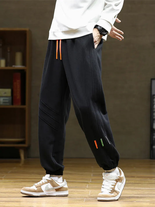 Spring Autumn Men'Baggy Sweatpants Drawstring Cotton