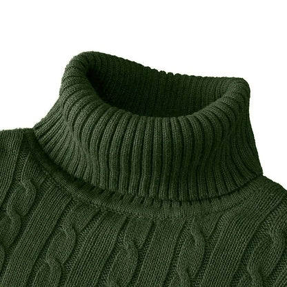 Mens Ribbed Turtleneck Sweater Slim Fit Knit Pullover Lightweight