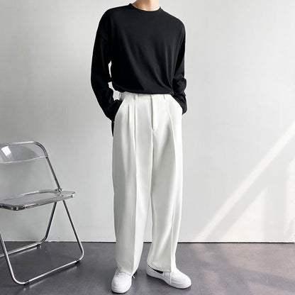 Men Pants Wide Leg Suit Casual Baggy Korean Style