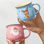 350ml Christmas Ceramic Mug Santa Elk Bear Penguin Pattern