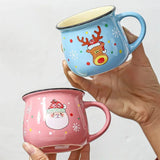 350ml Christmas Ceramic Mug Santa Elk Bear Penguin Pattern