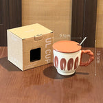 Ceramic Mug 2025 Drinking Water Breakfast Cup with Lid Spoon