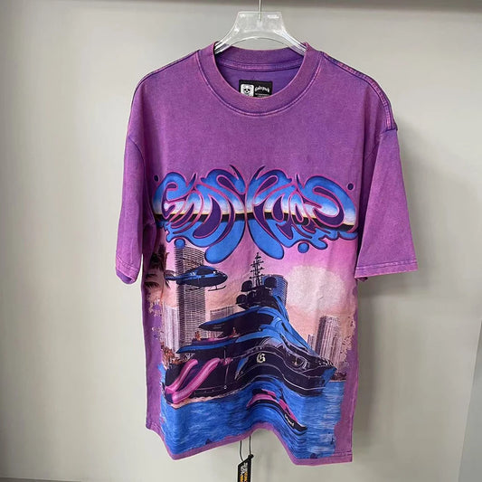 Mens Summer Tees Harajuku Round Neck Loose Casual Tshirts Oversized