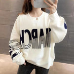O-Neck Loose Printed Letter Sweatshirts 2024 Spring New Oversized