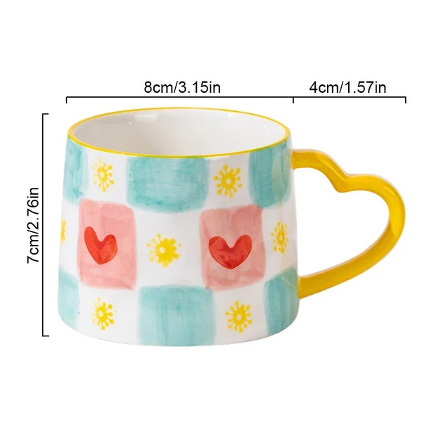 Love Heart Coffee Cup Couples Cup Breakfast Milk tea Mug Valentine's Day