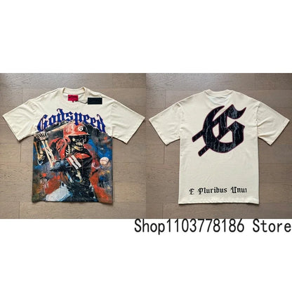 White Godspeed Tee Unisex Classic Holiday Scenery Print T-Shirt