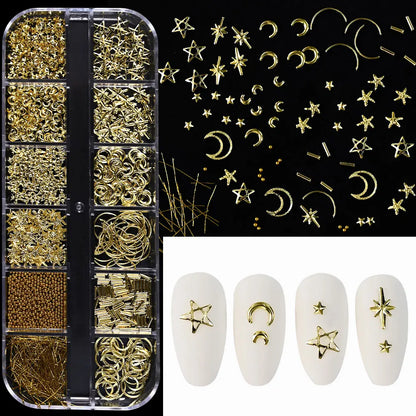 Gold Metallic Nail Art Decorations