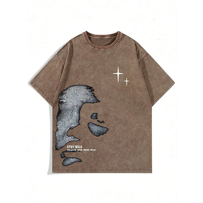 Vintage Avatar Graphic Tee Women’s Round Neck Street Dance Top