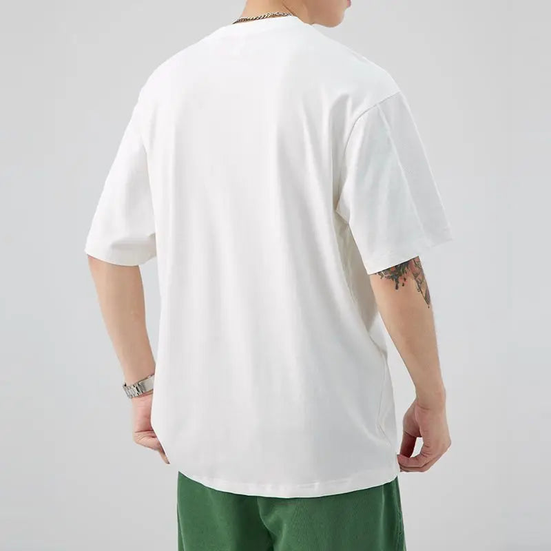 Men's Clothing 2024 New Oversized Casual Tops All-match Tee Shirt