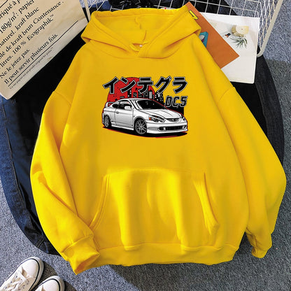 Men Hoodies Harajuku Initial D Cartoon Pullovers