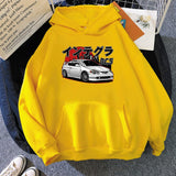 Männer Hoodies Harajuku Initial D Cartoon Pullover