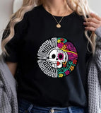 Dia De Los Muertos Sugar Skull Print Short-sleeve T-shirt For Latina