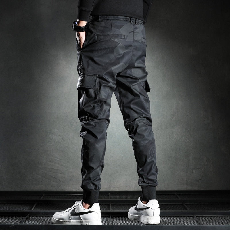 Sweatpants Men Camouflage Elasticity Military Cargo Pants Drawstring Multi Pockets