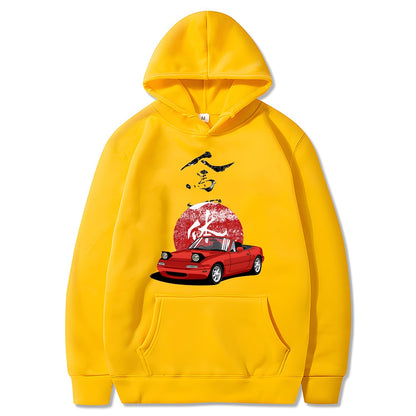 Mens Hoodie Jdm Drift Red Car Fashion Tops Harajuku