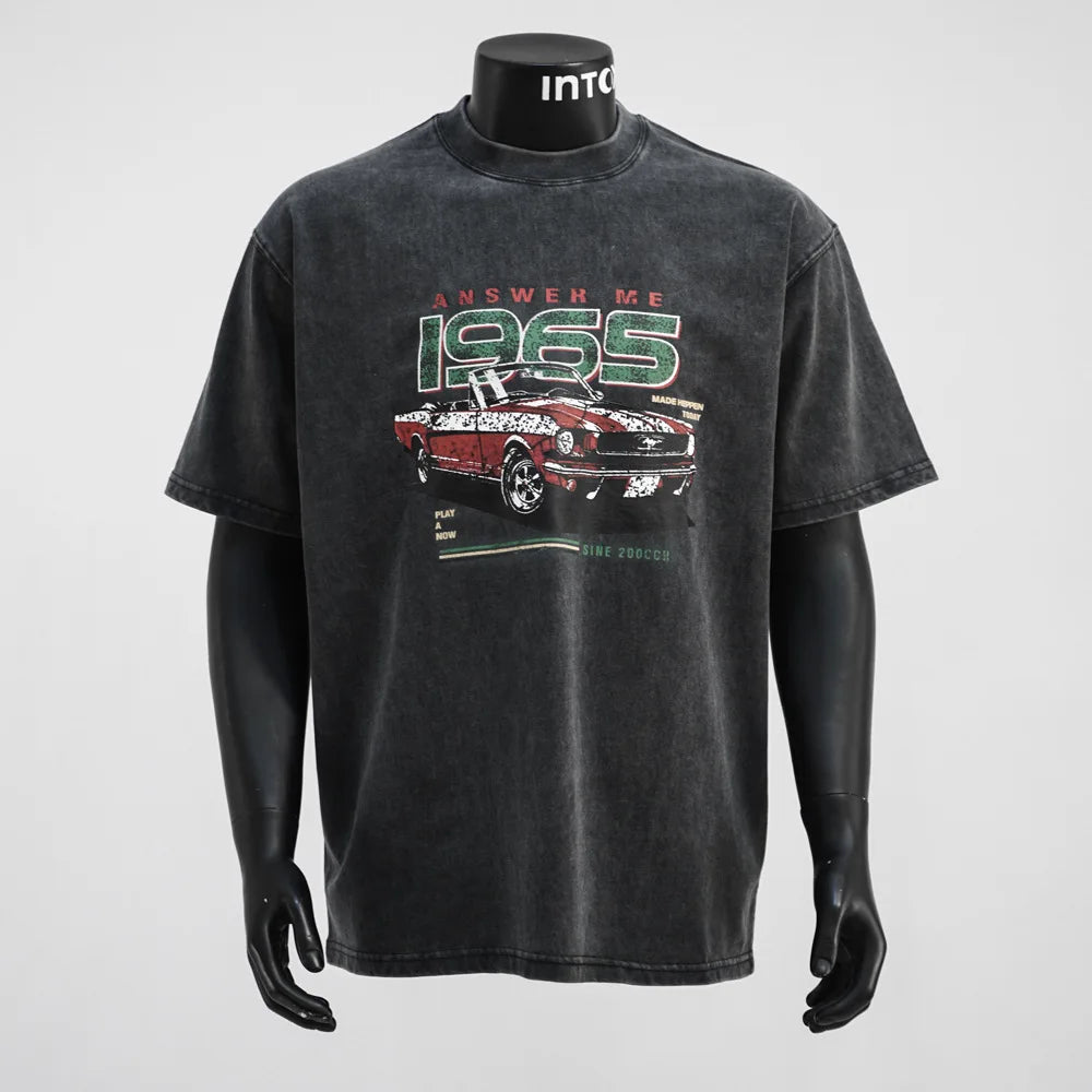 2025 Men’s Retro Racing Culture Print Short-Sleeve T-Shirt Casual Top