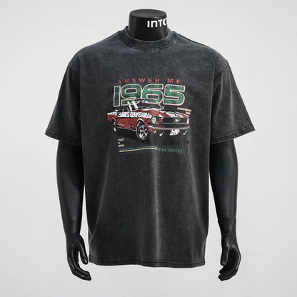 2025 Men’s Retro Racing Culture Print Short-Sleeve T-Shirt Casual Top