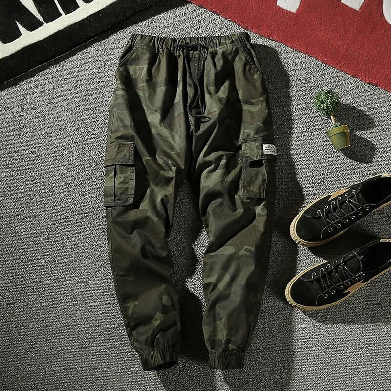 Cargo Pants Men Harem Multi-Pocket Cotton Sweatpants Streetwear Casual