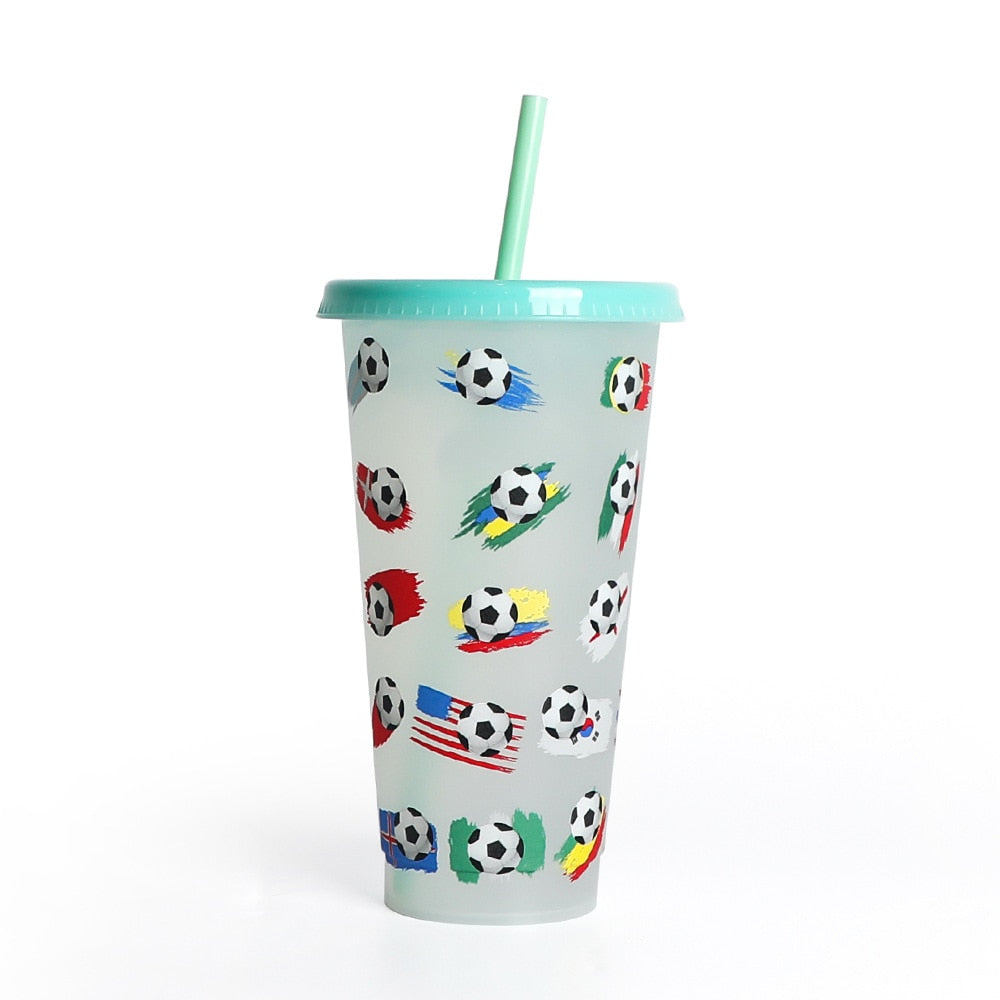 Reusable with Straws Creative Water Cups Changing Cold Water